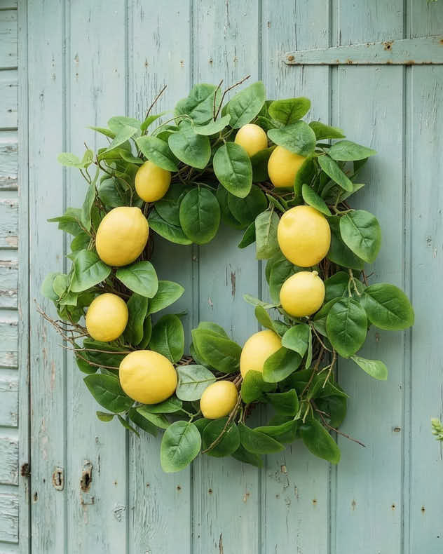 Yellow & Green Wreaths - Agrumi Lemon Wreath 50cm