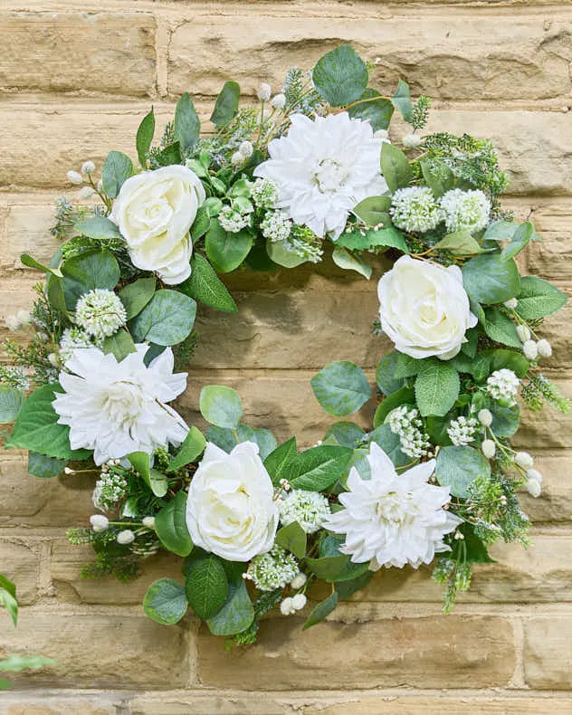 Zuria White Floral Wreath 