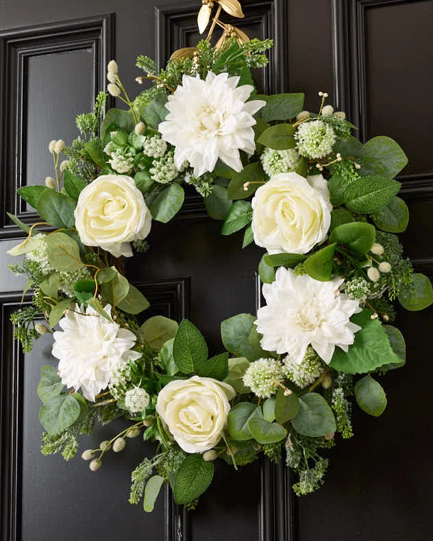 Zuria White Floral Wreath 