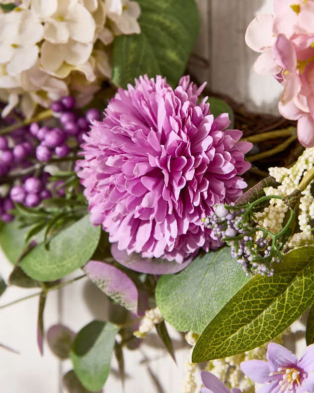 Wreaths - Morea Purple Floral Wreath 60cm