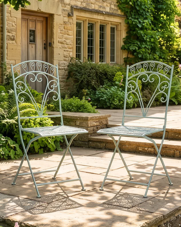 Set 2 Botanical Leaf Garden Chairs