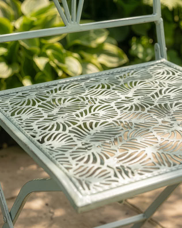 Set of 2 Botanical Green Leaf Garden Chairs