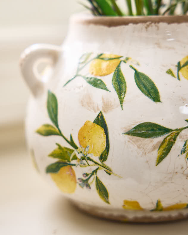 Ravello Lemon Print Urn Planter