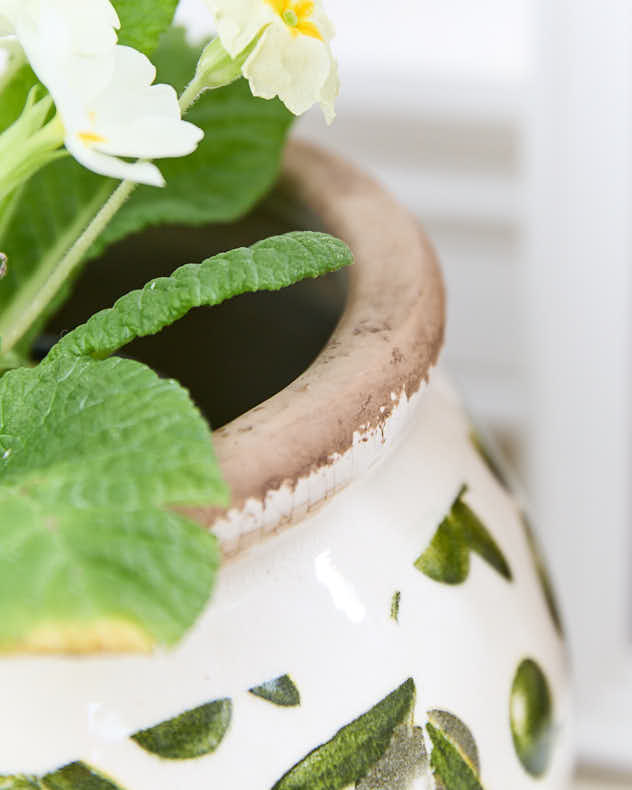 Round Rustic Olive Planter