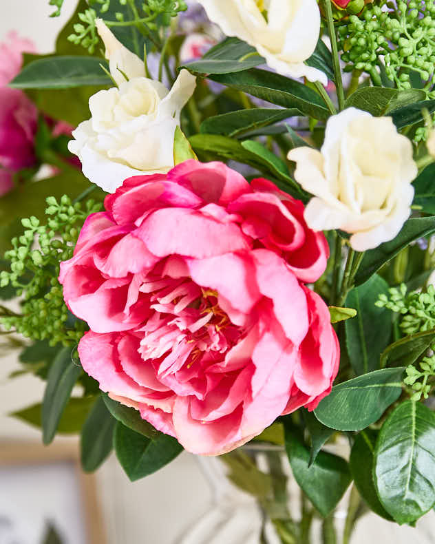 Pink Rose & Lisianthus Bouquet in Vase