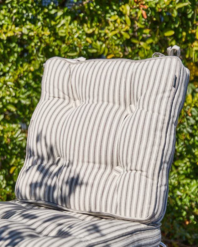 Set of Pyreneés Grey Stripe Garden Seat Cushions Dibor Garden
