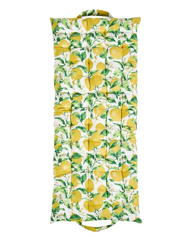 Lemon Patterned Indoor Bench Mattress