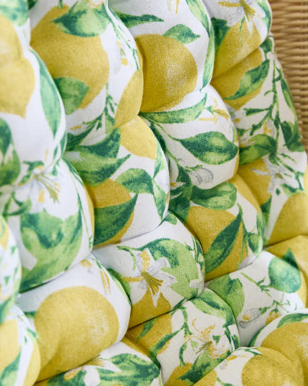 Lemon Patterned Indoor Bench Mattress