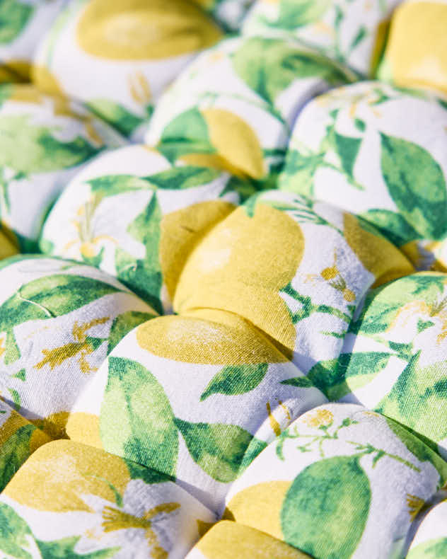 Garden Bench Cushion - Lemon Patterned Bench Mattress