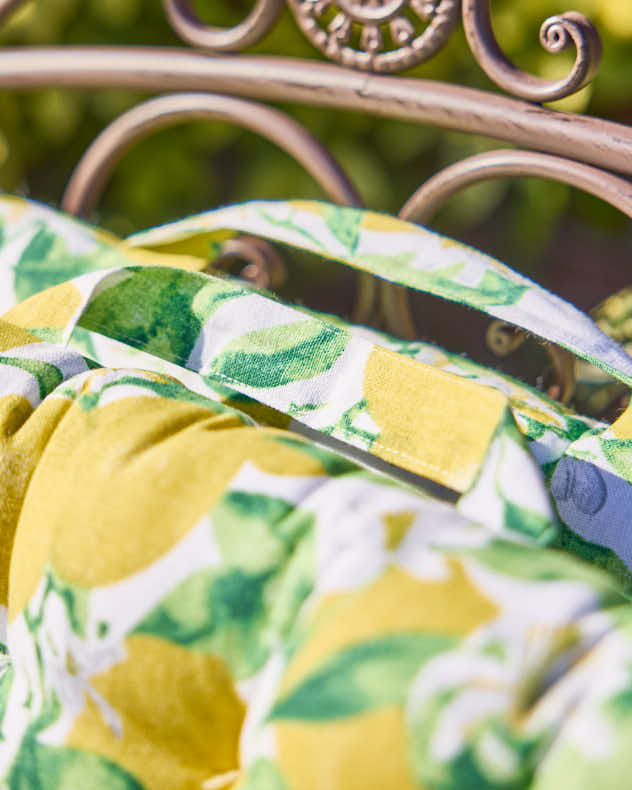 Garden Bench Cushion - Lemon Patterned Bench Mattress