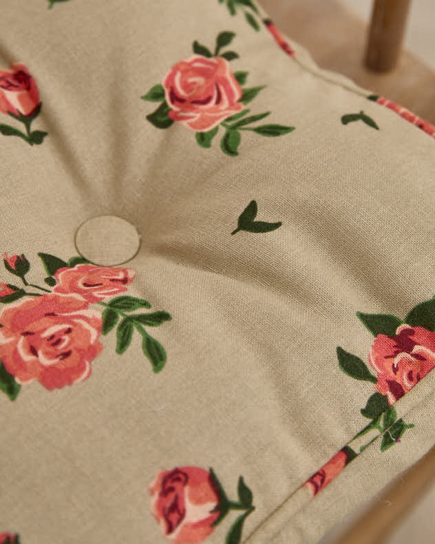 Set of 2 Vintage Rose Indoor Seat Cushions