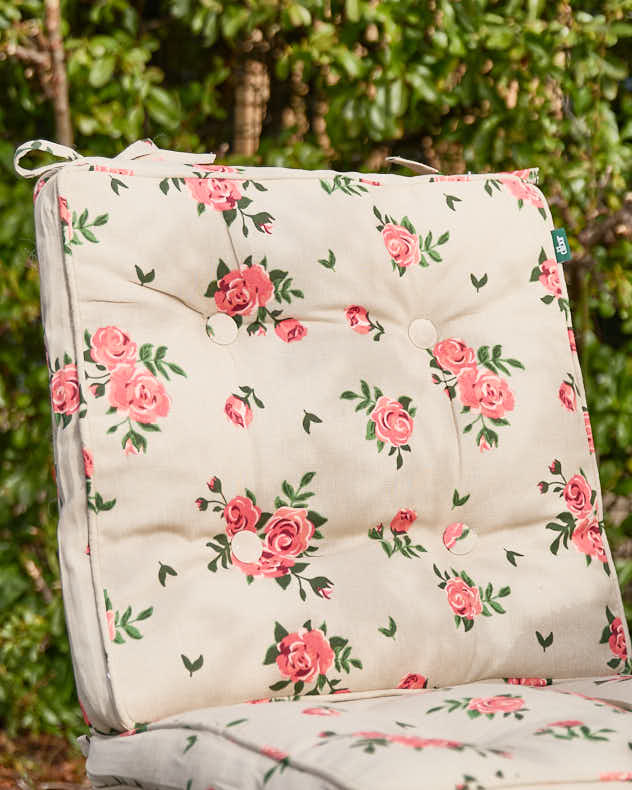 Seat Pads - Set of 2 Vintage Rose Garden Seat Cushions