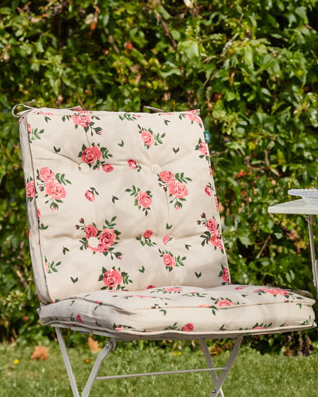 Seat Pads Set of 2 Square Seat Pads - Vintage Rose Garden Cushion Collection