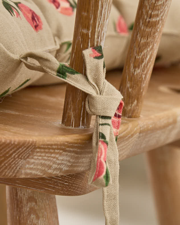 Set of 2 Vintage Rose Indoor Seat Pads