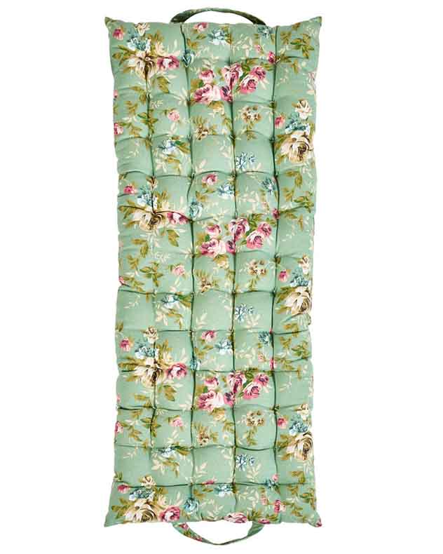 Green Floral Indoor Bench Mattress