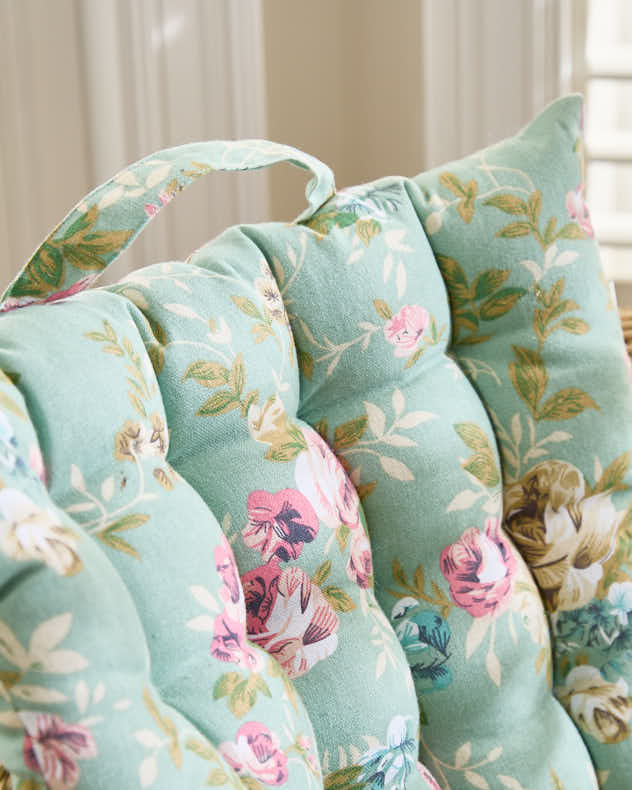 Green Floral Indoor Bench Mattress