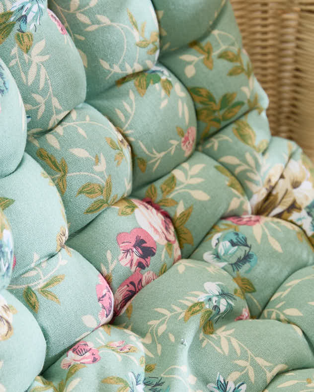 Green Floral Indoor Bench Mattress