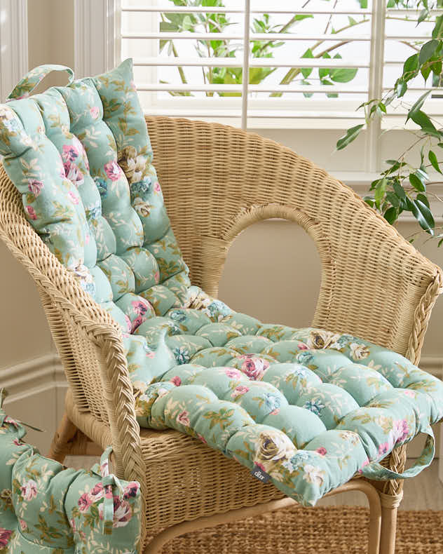 Green Floral Indoor Bench Mattress