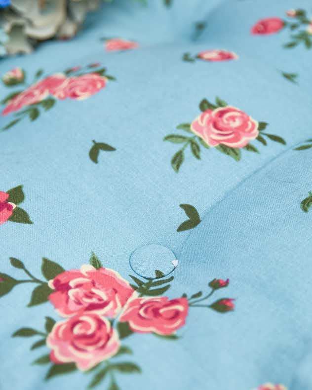 Seat Pads - Set of 2 Blue Rose Outdoor Seat Cushions