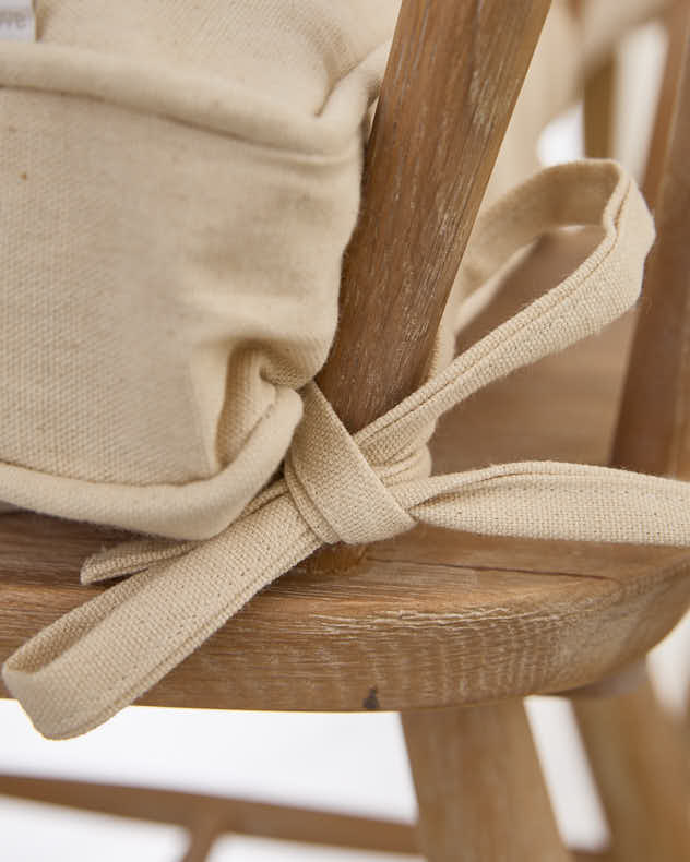 Set of 2 Natural Beige Indoor Seat Cushions