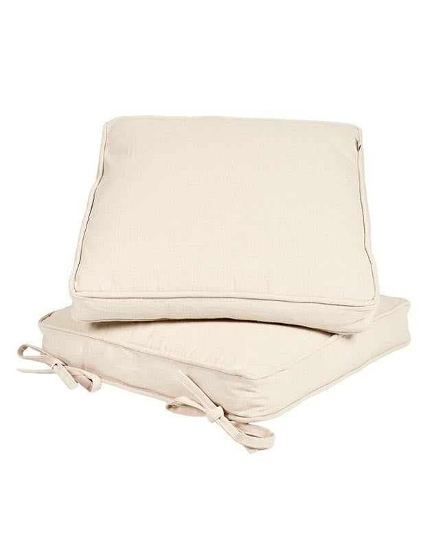 Set of 2 Natural Beige Indoor Seat Cushions