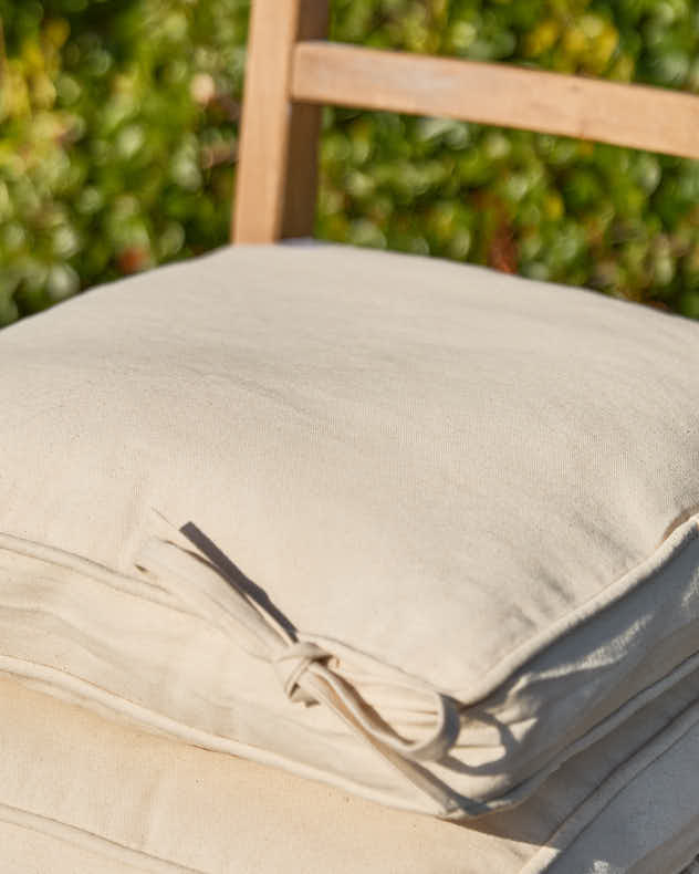 Lot de 2 coussins de jardin beige naturel