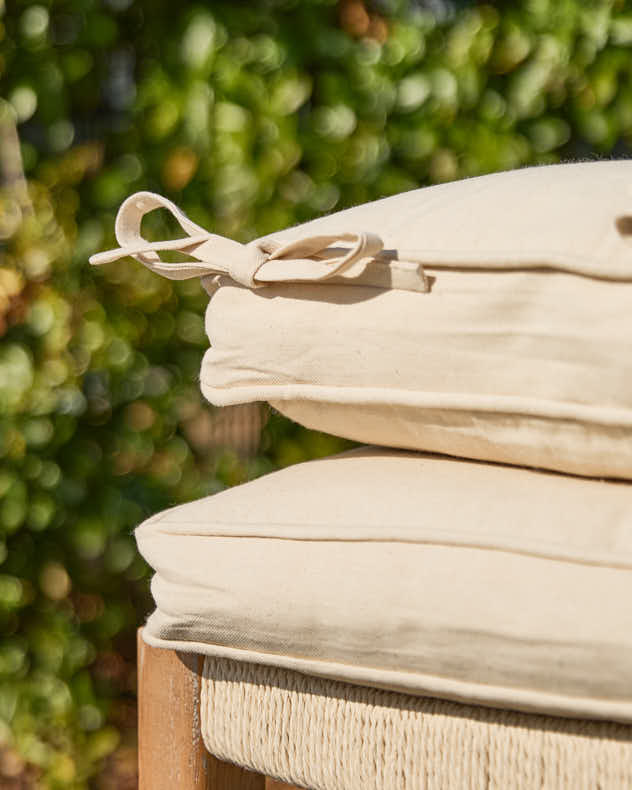 Lot de 2 coussins de jardin beige naturel