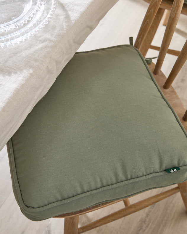 Set of 2 Olive Green Indoor Seat Cushions