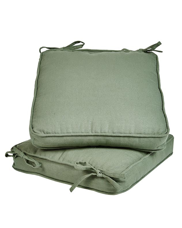 Set of 2 Olive Green Indoor Seat Cushions