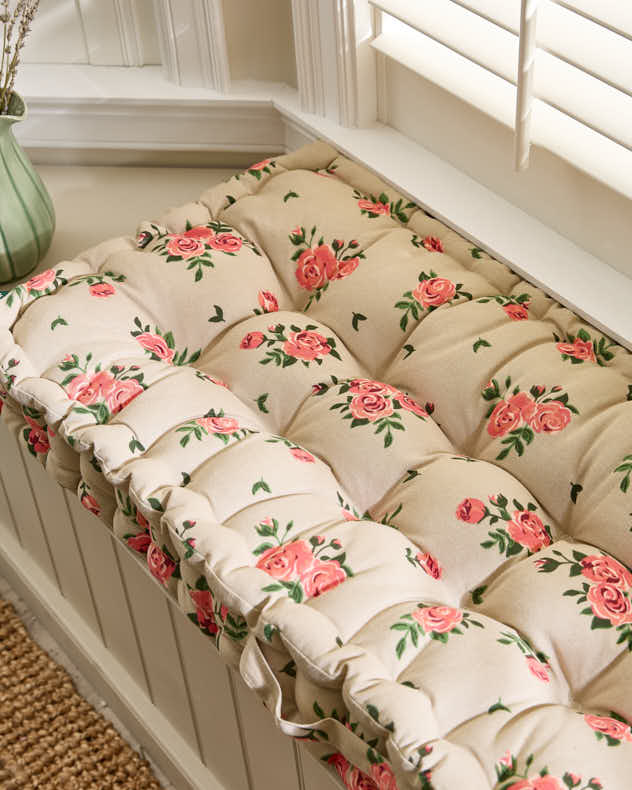Vintage Rose Indoor Bench Cushion