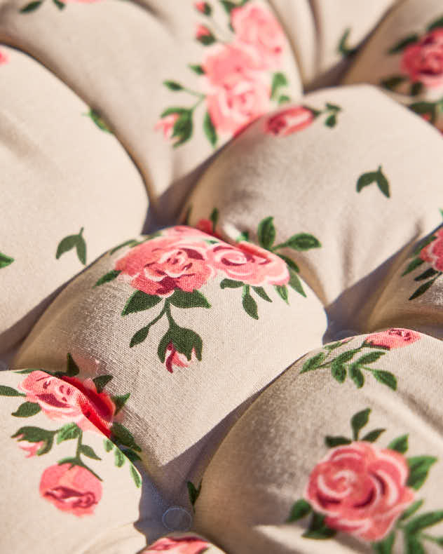 Vintage Rose Garden Bench Cushion
