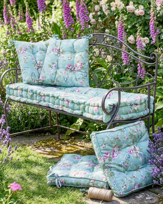 Green Floral Garden Cushion Collection