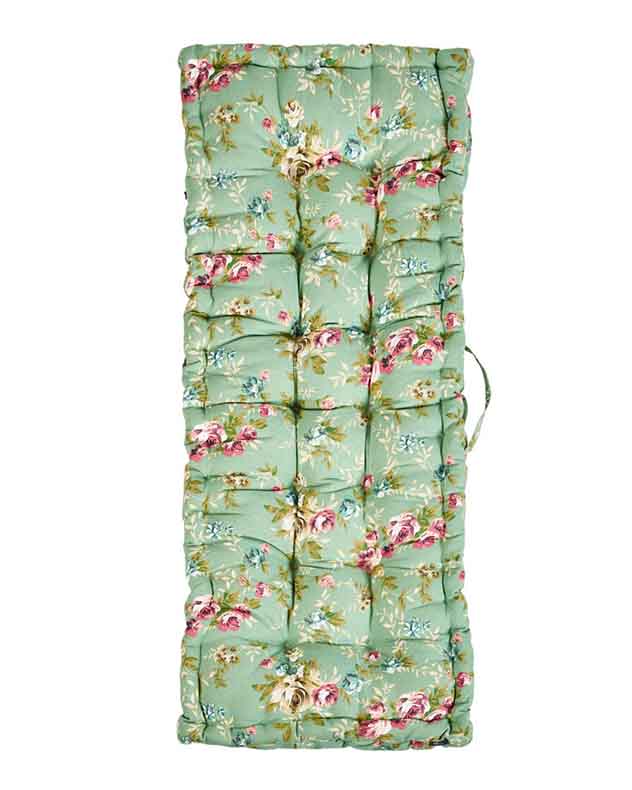Green Floral Indoor Bench Cushion