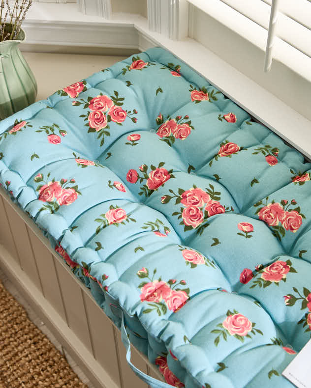 Blue Rose Indoor Bench Cushion