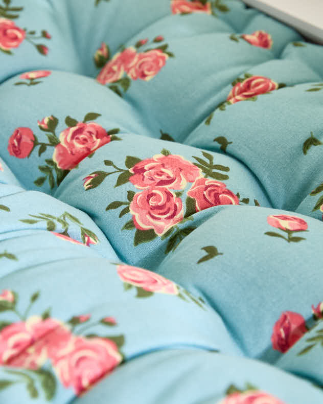 Blue Rose Indoor Bench Cushion
