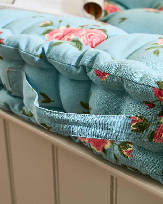 Bench Cushions - Blue Rose Indoor Bench Cushion