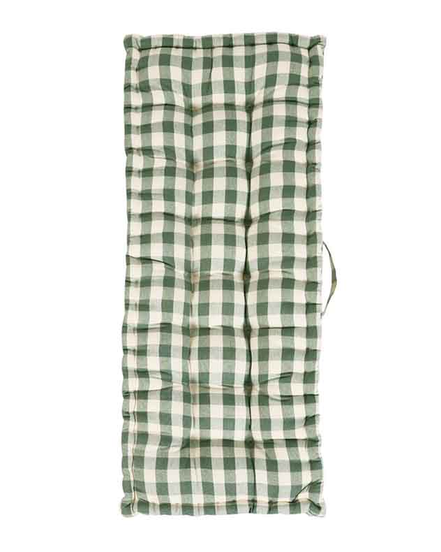 Green Gingham Indoor Bench Cushion