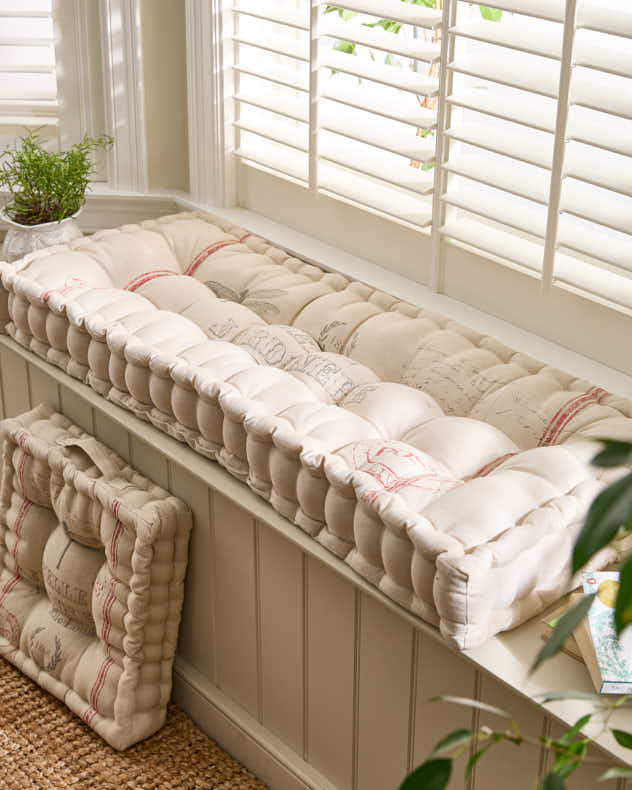 Belle Jardinere Red Indoor Bench Cushion