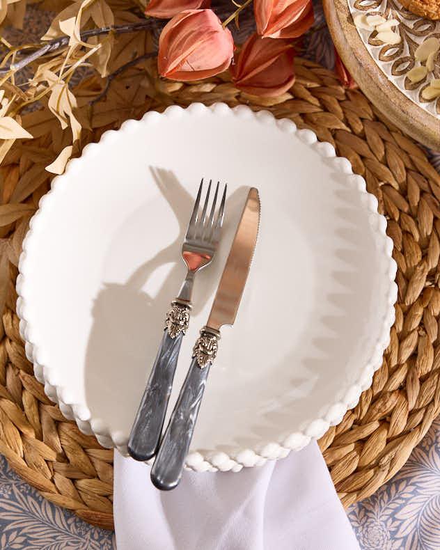 Blanche Perle Beaded Dinnerware Collection