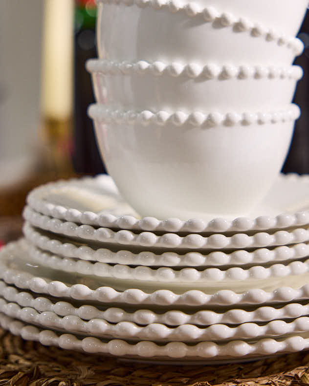 Blanche Perle Beaded Dinnerware Collection