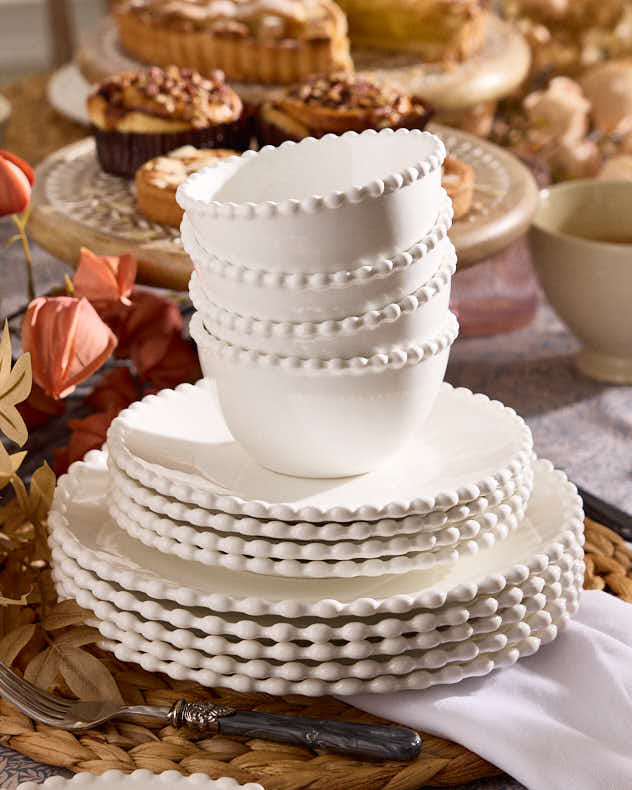 Blanche Perle Beaded Dinnerware Collection