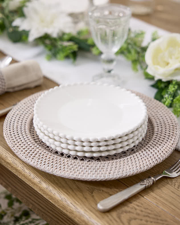 Blanche Perle Beaded Dinnerware Collection