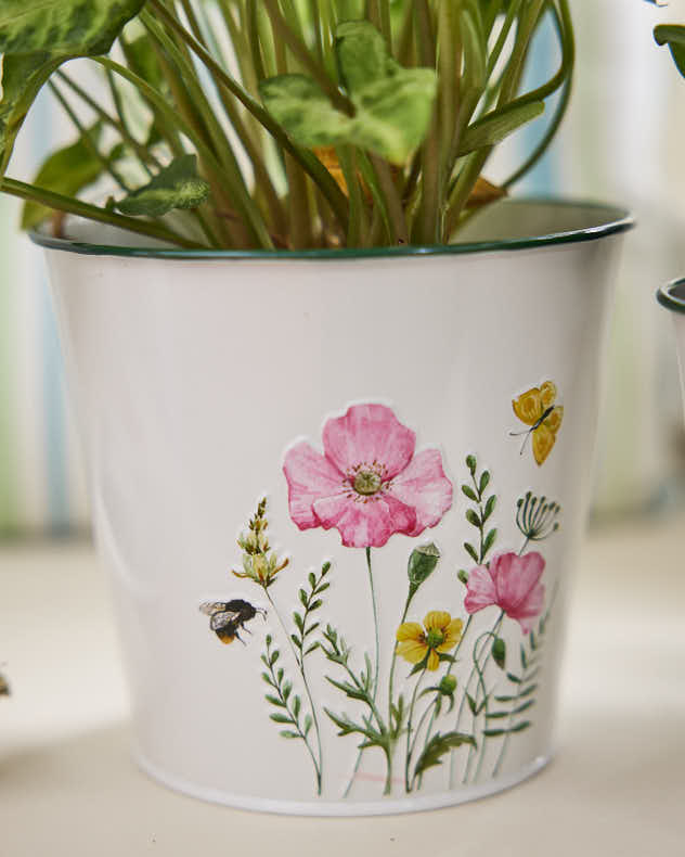 Set of 3 Enameled Planters