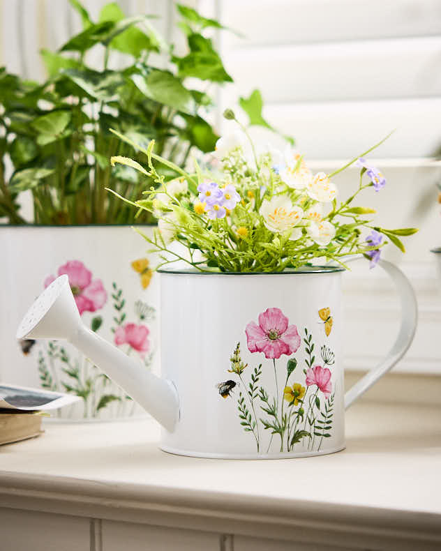 Cornflower Watering Can Planter