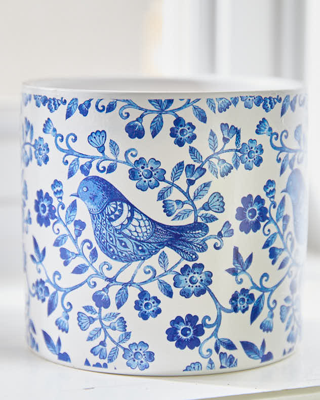 Vintage Style Blue Bird Planter