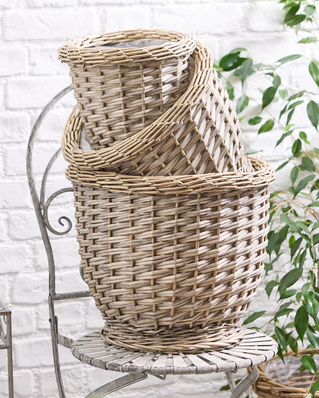 Set of Three French Woven Planters