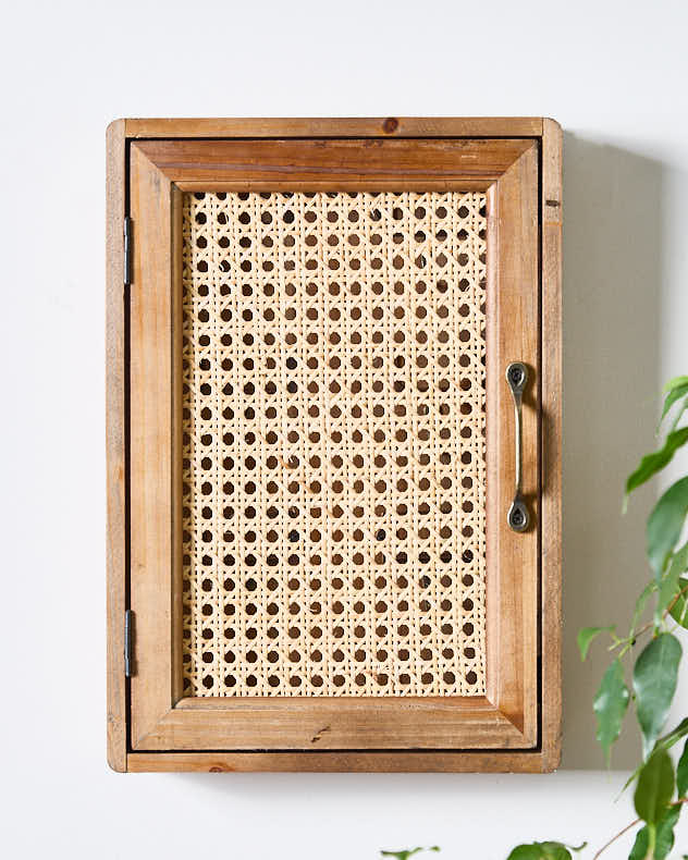 French Wicker Key Cabinet