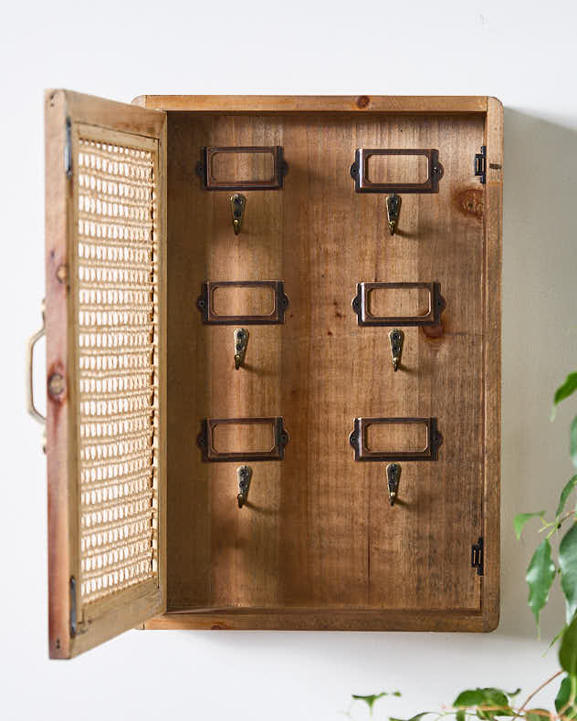 French Wicker Key Cabinet