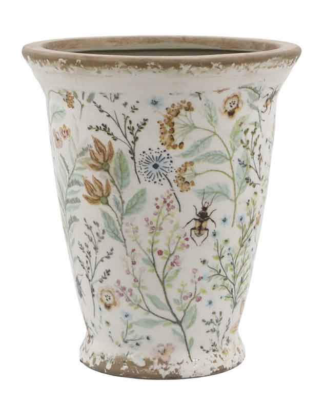 Maxime Floral Distressed Vase