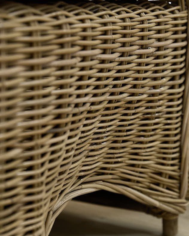 Curved Wicker Garden Bench